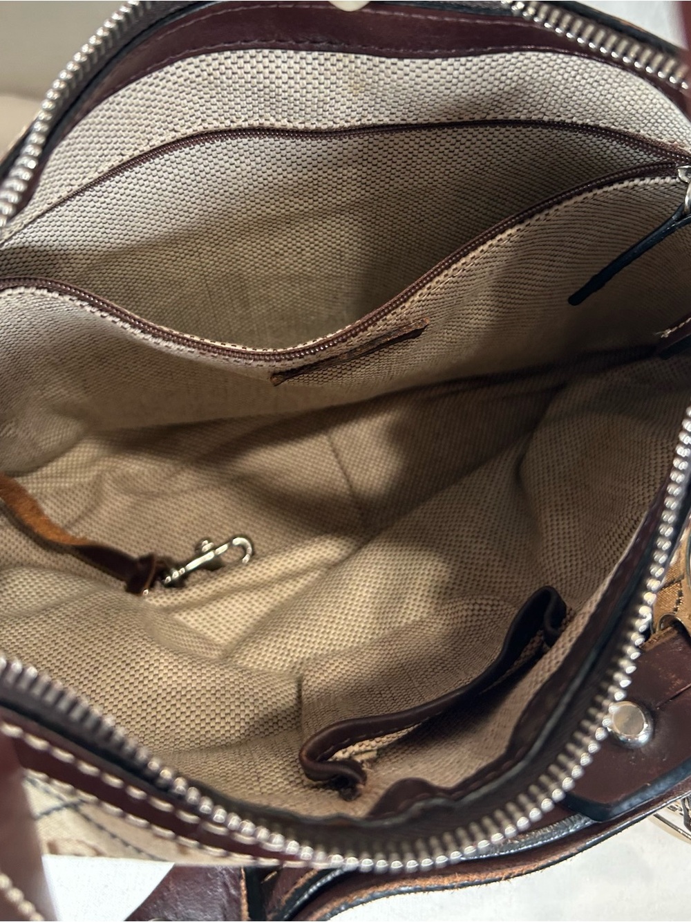 Dooney and Dourke Vintage Signature DB Canvas Hobo Bag - Picture 11 of 15